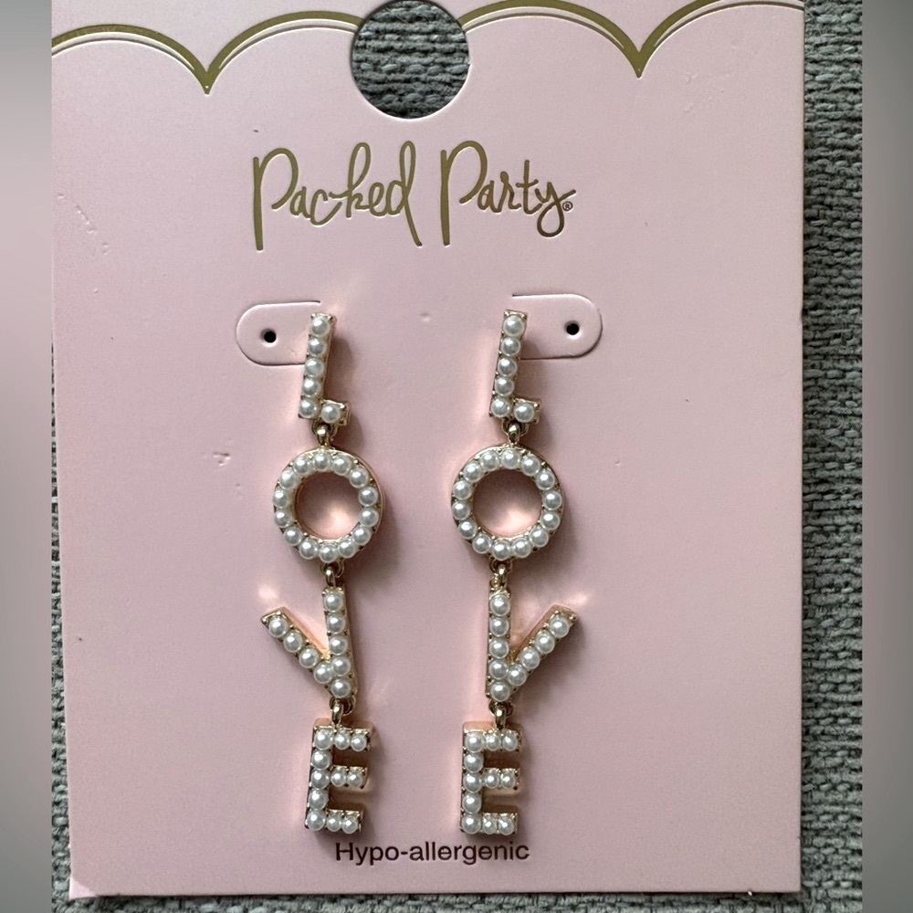 Packed Party Gold-tone Faux Pearl Earrings-New